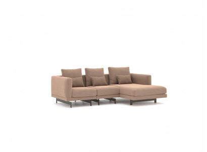 Designer Möbel Beige Eck Garnitur Polstermöbel Wohnzimmer Sofa Couch