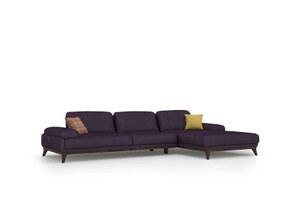 Luxus Eck Garnitur Wohnzimmer Lila Ecksofa L-Form Einrichtung Sofa Couch Neu