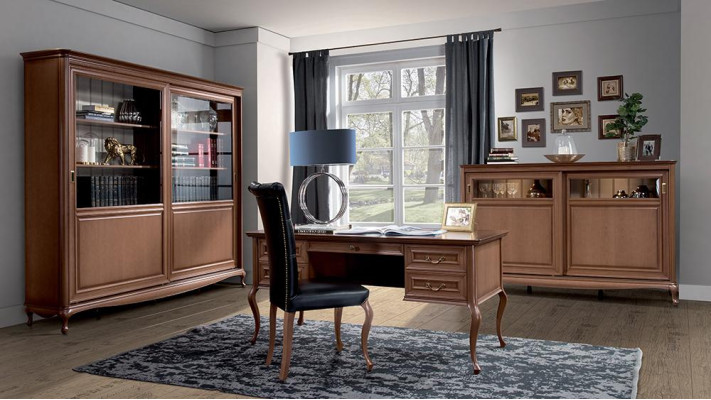 Designer Klassischer Holzstuhl Arbeits Chesterfield Sitz Sessel Ledersessel