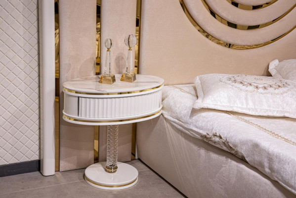 Modern Schlafzimmer Set Bett + 2x Nachttische Design Möbel 3 tlg. Neu