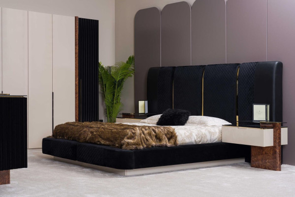 Modern Schlafzimmer Set Bett 2x Nachttische Design Möbel 3 tlg