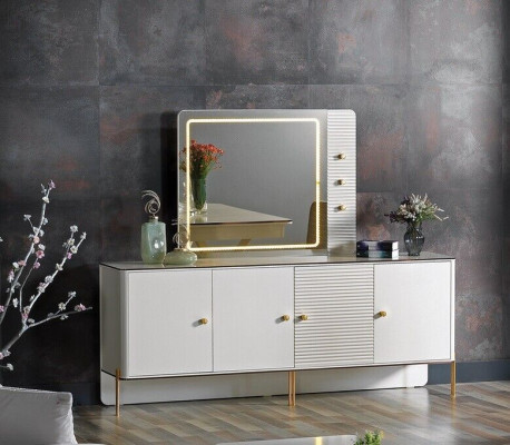 Sideboard Anrichte Luxus Garnitur Kommode Holz Kommoden Modern