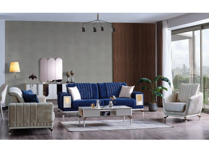 Sofagarnitur 3+3+1 Sitzer Möbel Luxus Set Sofagarnitur Modern Set Neu 3tlg