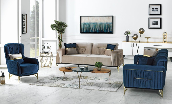 Designer Sofagarnitur 3+3+1 Sitzer Couch Polster Neu Sitzgarnitur Set