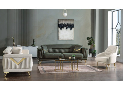 Design Modernes Wohnzimmer Set Sofagarnitur 3+3+1 Wohnzimmer Möbelset