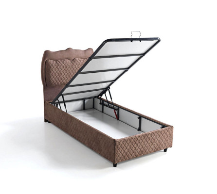 Bett Design Betten Luxus Betten Polster Schlafzimmer Möbel Braun 90x190cm
