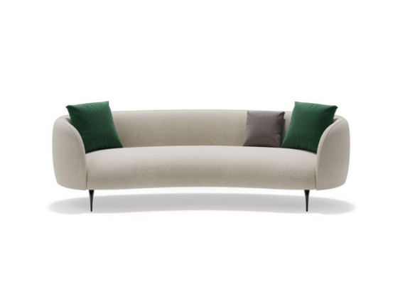 Designer Weißer Dreisitzer Wohnzimmer 3-Sitzer Couch Textil Couchen Neu