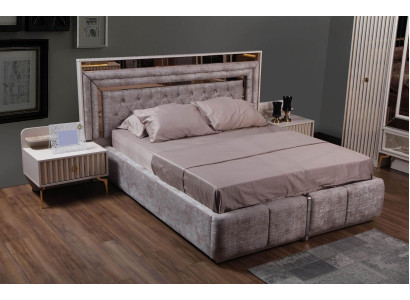 Taupes Schlafzimmer Set Designer Möbel Doppelbett Nachttische Holzmöbel Taupes Schlafzimmer Set Designer Möbel Doppelbett Nachttische Holzmöbel