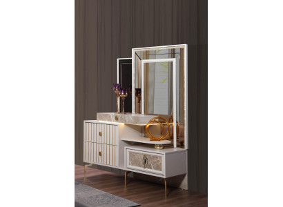 Weißer Schminktisch Schlafzimmer Designer Holz Konsole mit Spiegel Neu Weißer Schminktisch Schlafzimmer Designer Holz Konsole mit Spiegel Neu
