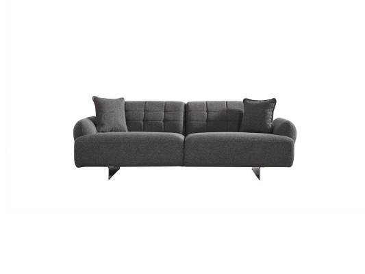 Dreisitzer Sofa 3 Sitzer Polstersofa Grau Stoff Polyester Couch Modern Neu