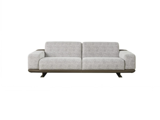 Dreisitzer Sofa 3 Sitzer Polstersofa Grau Stoff Polyester Couch Moderne