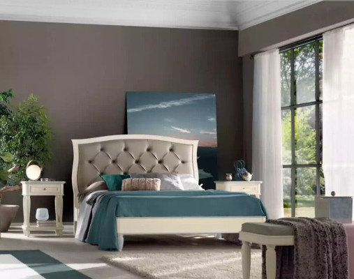 Bett 2x Nachttische 5 tlg. Schlafzimmer Design Luxus Kommode Komplettes
