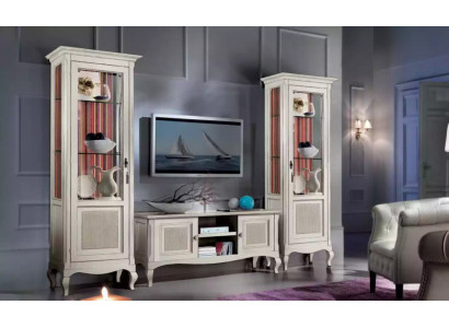 Wohnzimmermöbel Set Wohnzimmer TV-Ständer 2x Vitrine 3tlg. Wohnwand Wohnzimmermöbel Set Wohnzimmer TV-Ständer 2x Vitrine 3tlg. Wohnwand