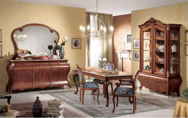 Luxus Holz Vitrine Anrichte Design Schränke Braun Italienische Möbel Neu