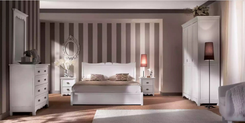 Kleiderschrank Holzschrank Schrank Schlafzimmer Luxus Möbel Weiß Neu