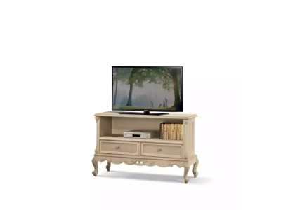 Sideboard rtv Wohnzimmer TV-Ständer Design Beige Holz Regale Italien Neu
