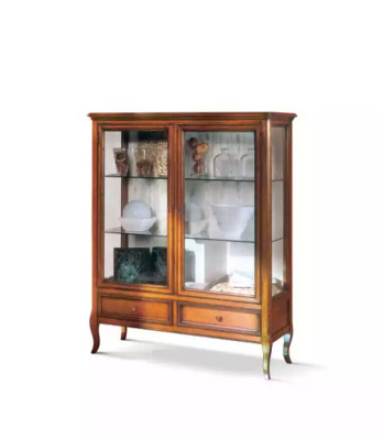 Vitrine Holz Vitrinen Glas Schrank Möbel Echtholz Anrichte Wohnzimmer