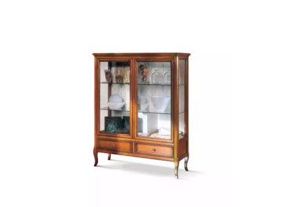 Vitrine Holz Vitrinen Glas Schrank Möbel Echtholz Anrichte Wohnzimmer