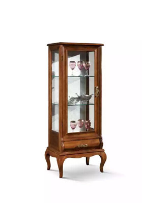 Möbel Klassisch Glasschrank Vitrine Holz Glas Schrank Schränke Regale Italien