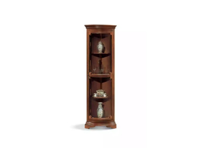 Eckvitrine Wohnzimmer Möbel Anrichte Holz Vitrinen Schrank Braun Neu