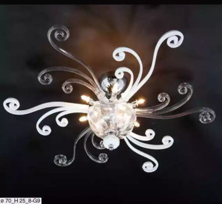 Luxus Deckenleuchter Weiß Kronleuchter Deckenlampe Lüster Kristall Lampe