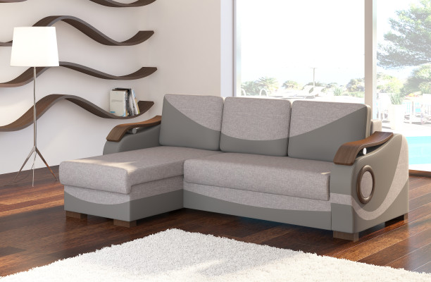 Bettfunktion Funktions Schlafsofa Ecksofa Textil Stoff Couch Polster Garnitur