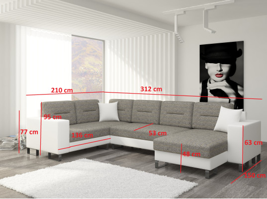 Wohnlandschaft U Form Moderne Wohnzimmer Ecksofa Couch Eck Garnitur