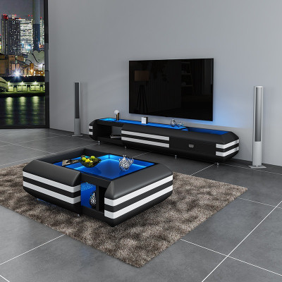 Sideboard Leder rtv beleuchtete Wohnzimmer Möbel Designer Lowboard
