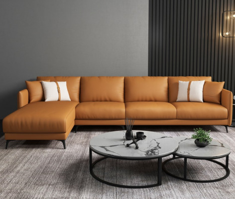 Ecksofa + Sessel Ledersofa Couch Wohnlandschaft Garnitur Design Modern Sofa Sitz