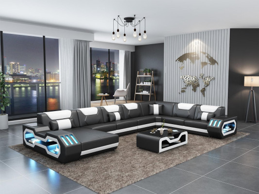 Wohnlandschaft U Form Ecksofa Couchtisch Sideboard Design Wohnlandschaft Big Neu