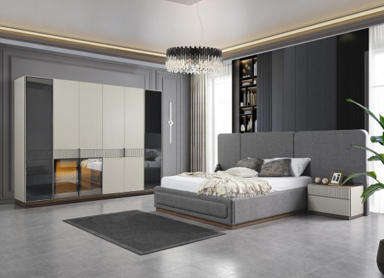 Design Bett Stoff Luxus Betten Schlafzimmer Möbel Einrichtung Doppelbett