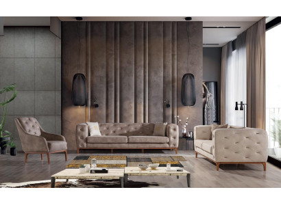Chesterfield Design Sofa Polster Couchen Modern Sofagarnitur 3+3+1 Set