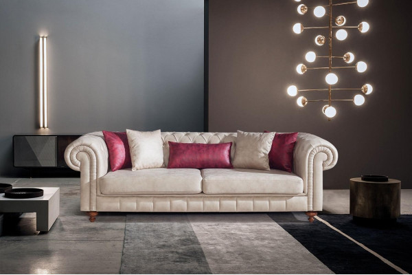 Chesterfield Sofa Couch Garnitur Sitzgruppe Polster Wohnzimmer Set 3+3+1