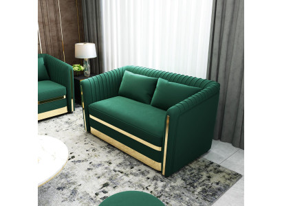 Grün Designer Sofa Couch Polster xxl 2 Sitzer Big Sofas Couchen Textil Leder