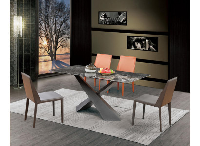 x Beine Säulen Tisch Esszimmer Tische 180x90 Luxus Design Möbel Marmor x Beine Säulen Tisch Esszimmer Tische 180x90 Luxus Design Möbel Marmor