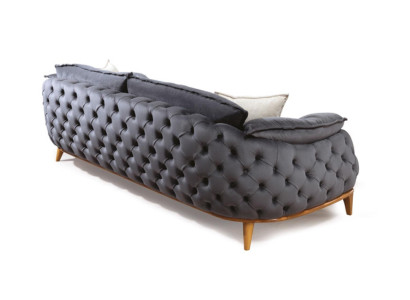 Dreisitzer Chesterfield Couch Polster Sofas Textil Leder Sofa Couchen Möbel Neu
