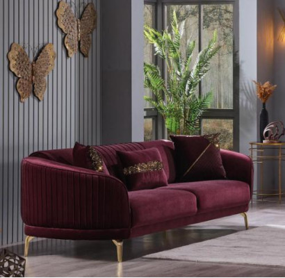 Moderner Dreisitzer Luxus Sofas Wohnzimmer Polstermöbel Textil Couch Sofa Samt