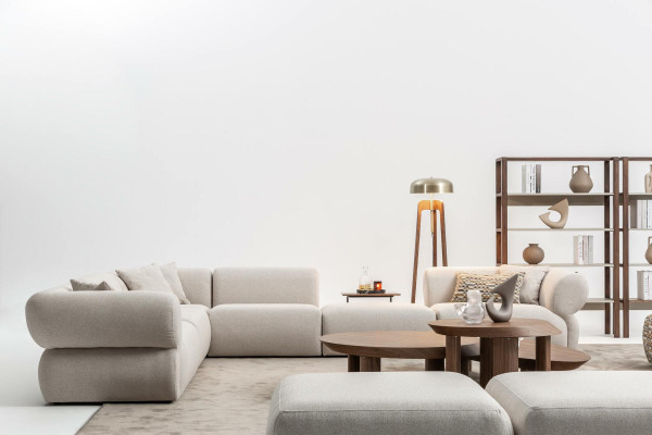 Gemütliches Ecksofa L-Form Beige Polstersofa Wohnlandschaft Couch Neu
