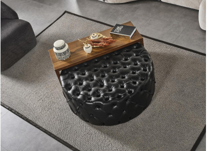 Couchtisch Tisch Beistelltisch Wohnzimmer Modern Schwarz Kunstleder