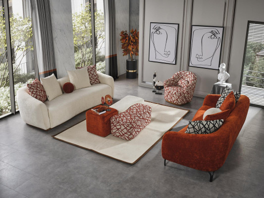 Sitzhocker 3x Hocker Pouf Puff Sitzpouf Textil Stoff Fußhocker Wohnzimmer