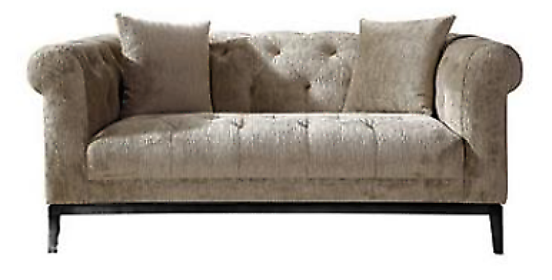 Gemütlicher Beiger Chesterfield Dreisitzer Wohnzimmer Couch