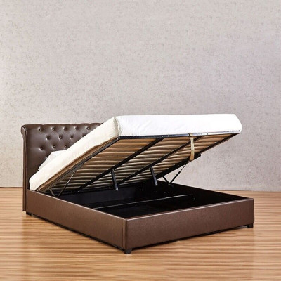 Modernes Braunes Chesterfield Doppelbett Designer Schlafzimmer Bett