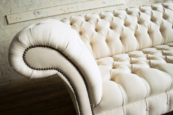 Moderner Beiger Chesterfield 3-Sitzer Sofa Wohnzimmer Couch