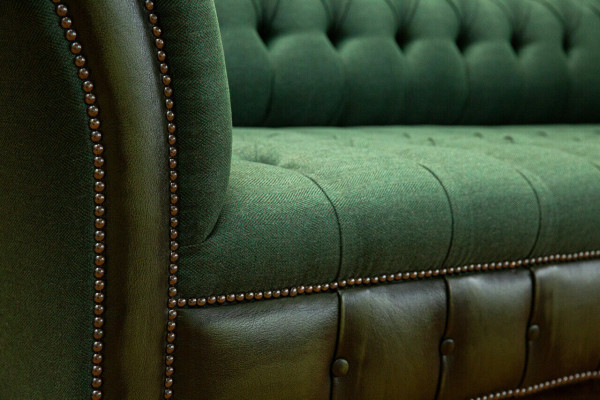Designer Grünes Chesterfield Sofa Luxus 3-Sitzer Wohnzimmer Couch