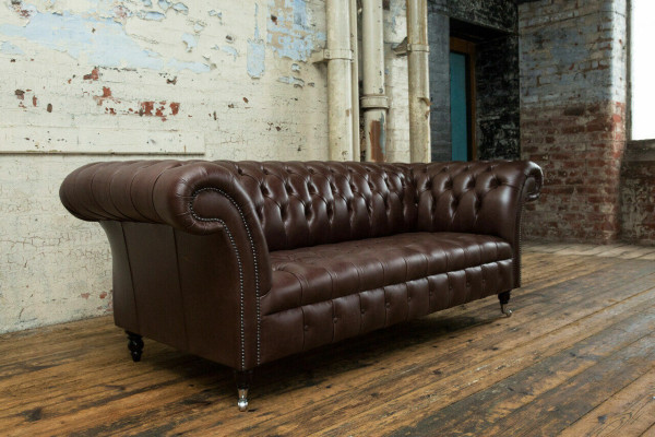 Braunes Chesterfield Sofa Luxus Couch Designer Polster Sofa