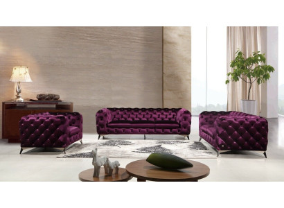 Sofa Chesterfield Couch Polster XXL Big Garnitur Textil 3+2+1 designer Couchen