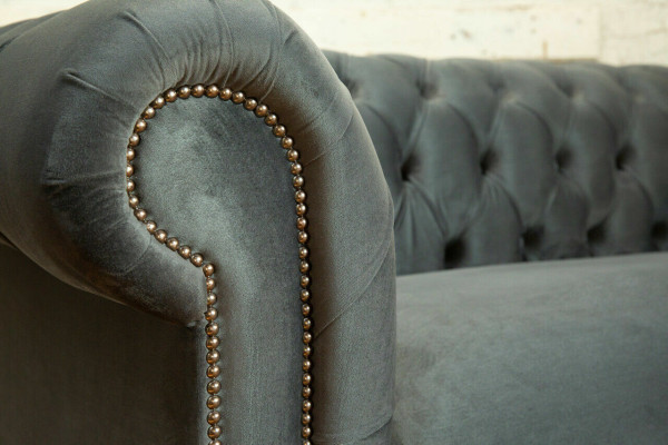 Moderner grauer Dreisitzer Luxus Wohnzimmer 3-Sitzer Sofa