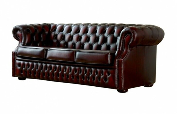 Chesterfield Sofa Couch Polster Leder Couchen Garnitur 3 Sitzers Dreisitzer Neu