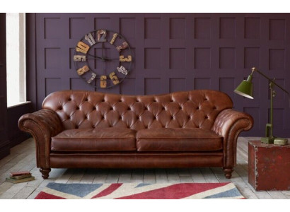 Luxus Chesterfield Wohnzimmer Couch Braun Sofa Sitz Polster Textil Couchen Neu