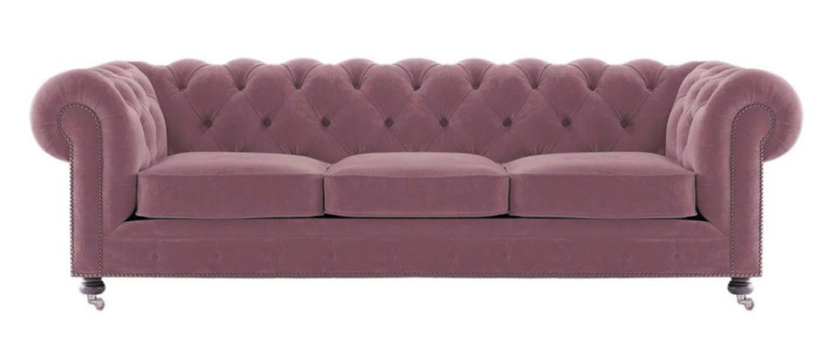 Luxus Gelb Chesterfield Samt Dreisitzer Polster Möbel Hotel Wohnzimmer Praxis